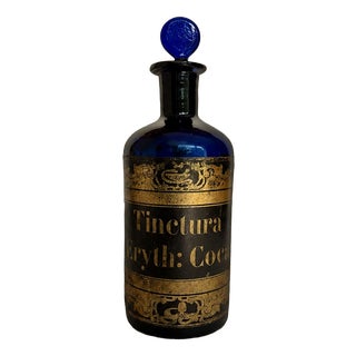 Antique Cobalt Blue Apothecary Bottle, 1890s For Sale