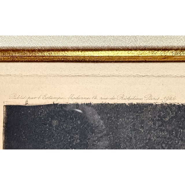 Antique White Louis Icart Original Etching Badende (Bathers), 1926 L’Estampe Moderne For Sale - Image 8 of 9