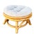 Mid-Century Modern 1950s Restored Mid-Century Rattan Round Ottoman W/ Tufted Cushion For Sale - Image 3 of 5