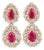 7.77 Carat Natural Ruby Diamond Yellow Gold Drop Earrings, A Pair For Sale