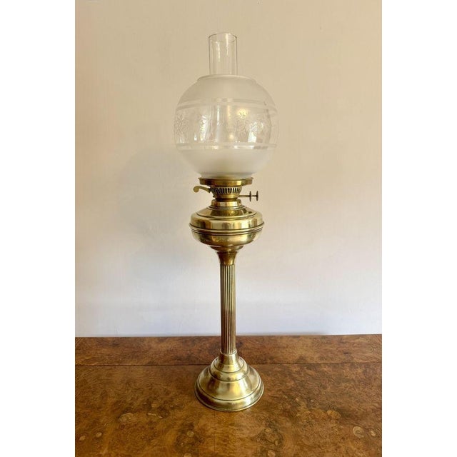 Antique Edwardian Brass Oil Lamp, 1900s, Set of 3 For Sale - Image 3 of 3