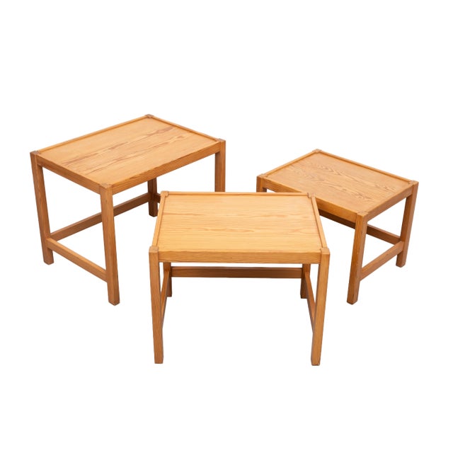 Pine Nesting Tables from Kurt Østervig, Denmark, 1960s, Set of 3 For Sale - Image 6 of 11