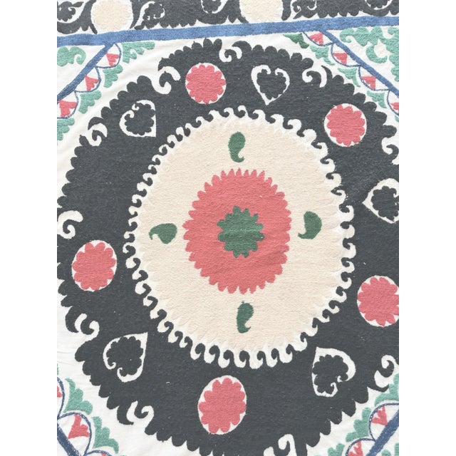 Vintage Embroidered Suzani from Central Asian, circa early 1960s. Dimension; 51'' x 54'' inches / 130 x 136 cm / 4'3'' x...