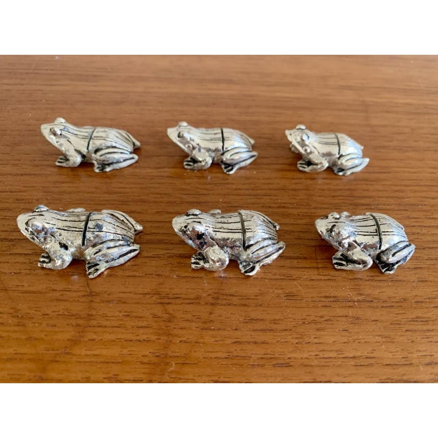 Silver-Plated Frog Knife Rests, 1950s, Set of 6 For Sale - Image 14 of 18