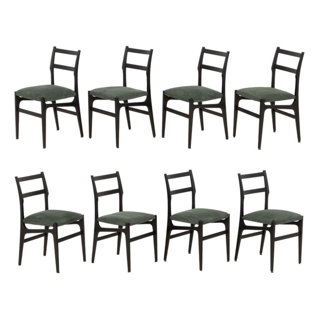 Set of 8 Gio Ponti for Cassina 646 Leggera Dining Chairs For Sale