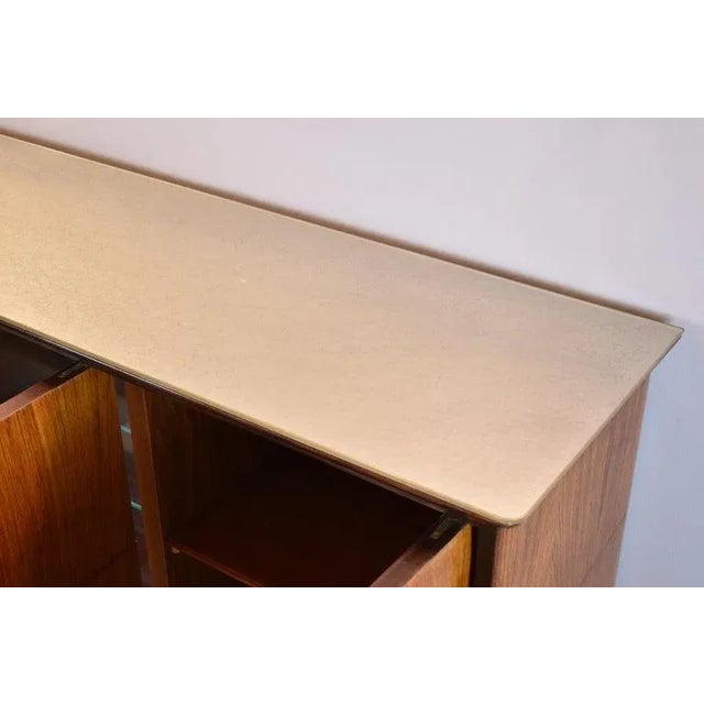 Wood Vintage Italian Walnut and Brass Bar Cabinet Attributed to Paolo Buffa, 1940s For Sale - Image 7 of 12