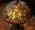 Metal Vintage Tiffany-Style Cobweb Artisanal Lead Glass Lamp With Heavy Mosaic Base For Sale - Image 7 of 13