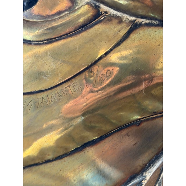 Sergio Bustamante Sergio Bustamante Vintage Copper and Brass Large Wall Mount Lion Head Bust Signed & Numbered 5/100 For Sale - Image 4 of 12