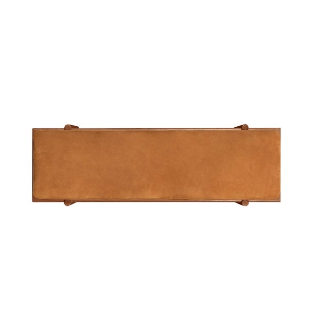 Casa Cosima Halls Bench, Brown Suede For Sale - Image 4 of 5