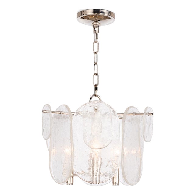 Echo Glass Pendant, Polished Nickel For Sale