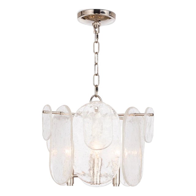 Regina Andrew Echo Glass Pendant, Polished Nickel For Sale