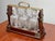 Antique English Edwardian Betjemann’s Cut Crystal Three Bottle Tantalus C. Early 20th Century For Sale - Image 4 of 8