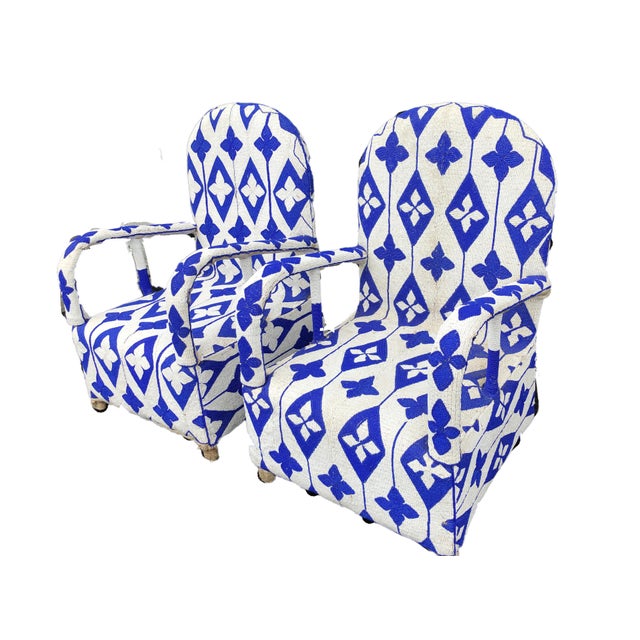 Yoruba B&w Beaded Chairs Nigeria Pair Chairish