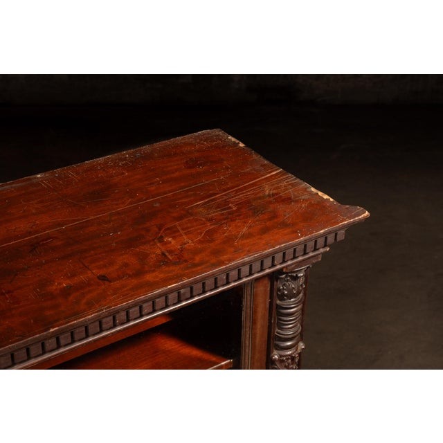 Early 20th Century Monumental Renaissance Revival Carved Wood Library Display Cabinet For Sale In Chicago - Image 6 of 14