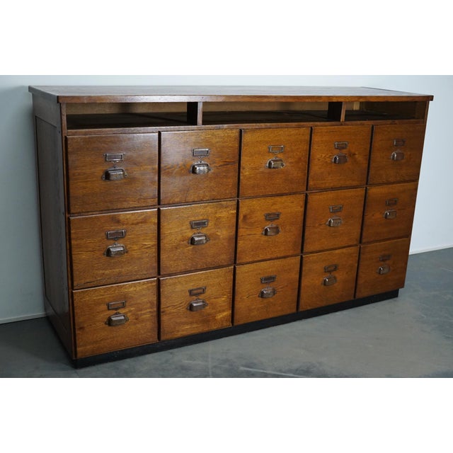 Brown Large French Oak Apothecary Cabinet, 1930s For Sale - Image 8 of 18