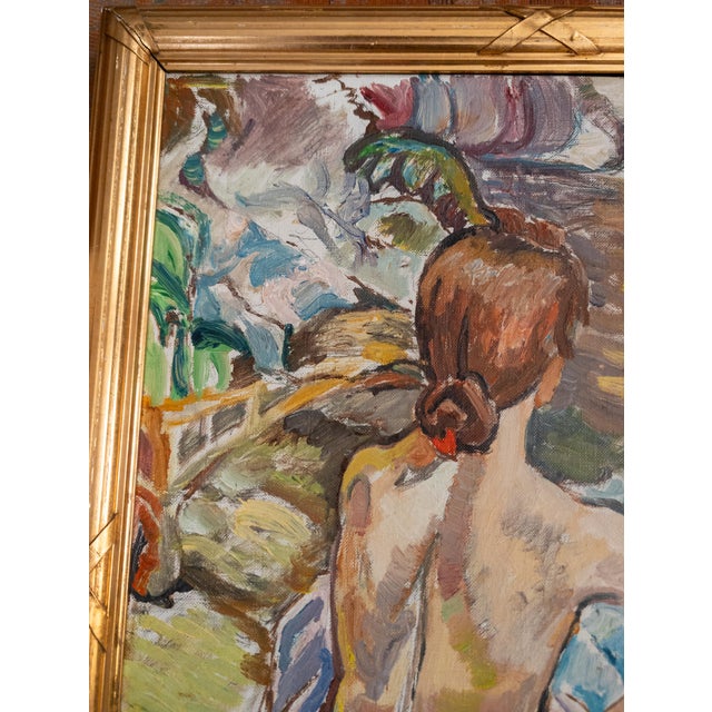 Mid 20th Century Mid-Century Oil Painting After Rousse (La Toilette) by Henri Toulouss For Sale - Image 5 of 14