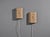 Swedish Mid-Century Modern, Wall Sconces, Beige and White Crocheted Fabric, Sweden, 1970s Pair of knitted fabric beige and...