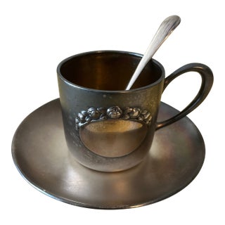 Vintage Demitasse Cup and Saucer With Spoon - 3 pcs For Sale