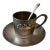 Vintage Demitasse Cup and Saucer With Spoon - 3 pcs For Sale
