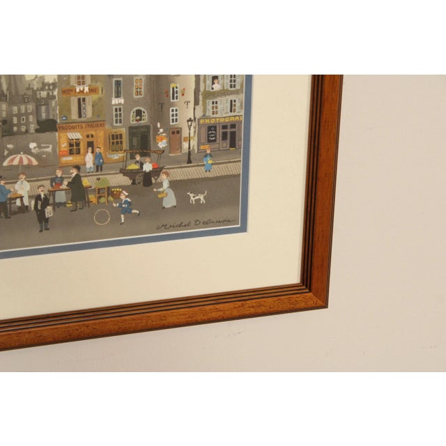 Wood Michel Delacroix 'Marchand de Quatres Saisons' Framed Colored Lithograph For Sale - Image 7 of 12