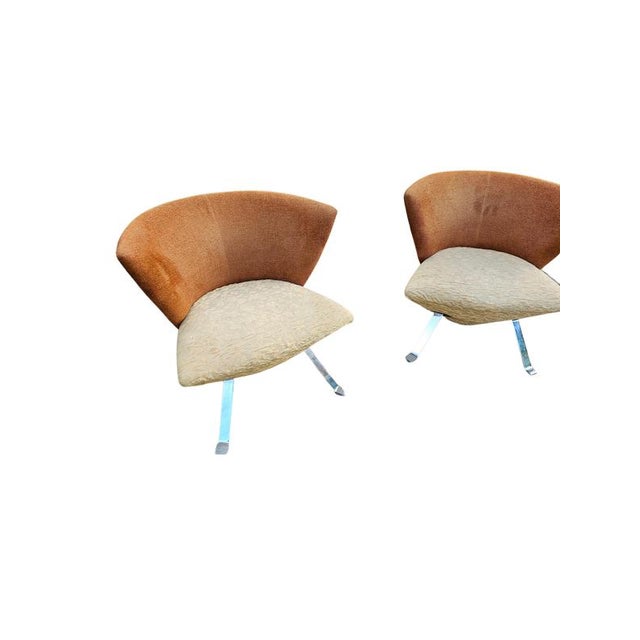 Postmodern 2-Tone Jada Slipper Chairs by Giorgio Saporiti, 1970s, Set of 2 For Sale - Image 10 of 10