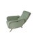 Vintage Green Ribbed Reclining Lounge Chair, Italy, 1950 For Sale - Image 6 of 9