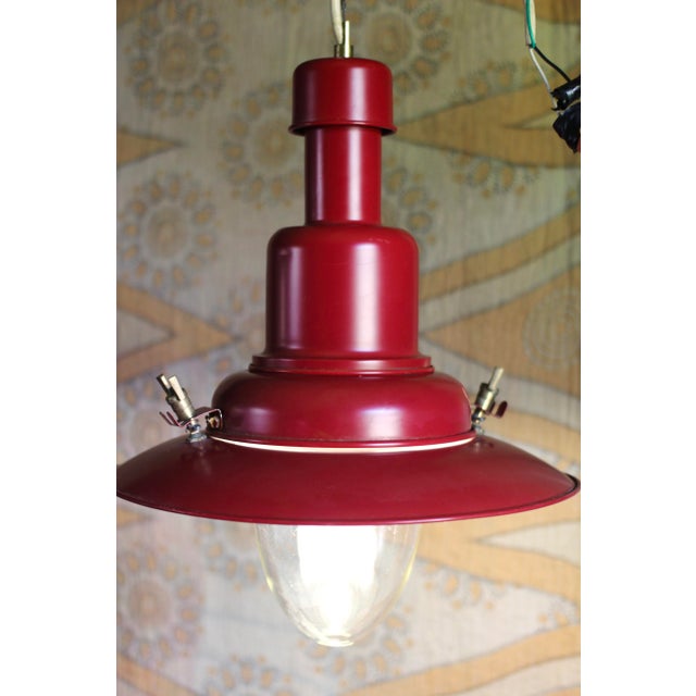 1990s Red Nautical Lamp - Fisherman Light Fixture For Sale - Image 10 of 10