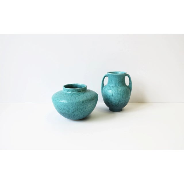 Modern Turquoise Blue Pottery Vase, Circa Early 20th Century For Sale - Image 10 of 13
