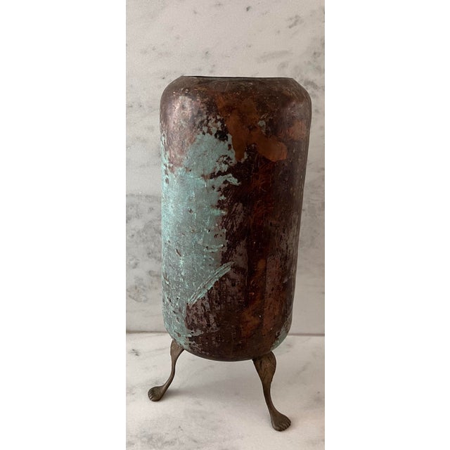Antique Copper Brass Planter For Sale - Image 4 of 9