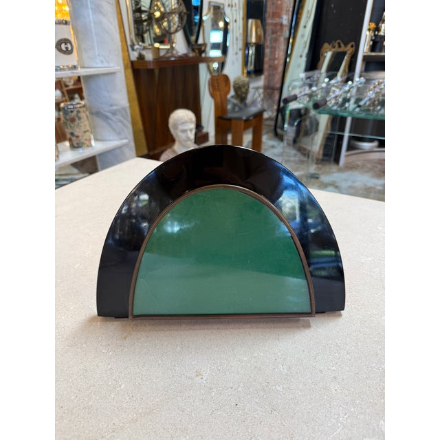 Italian Art Deco Style Black Lacquer and Glass Picture Frame, 1970s For Sale In Los Angeles - Image 6 of 6