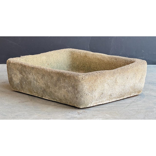 Light Gray Large English Garden Rectangular Stone Sink or Trough For Sale - Image 8 of 9