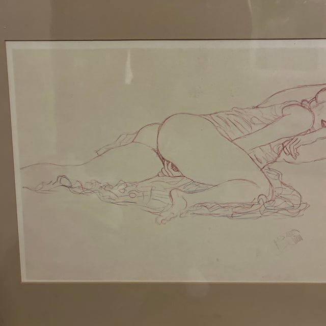 1910s Original Print on Collectors Paper of Pencil Drawing of Gustav Klimt For Sale - Image 4 of 10