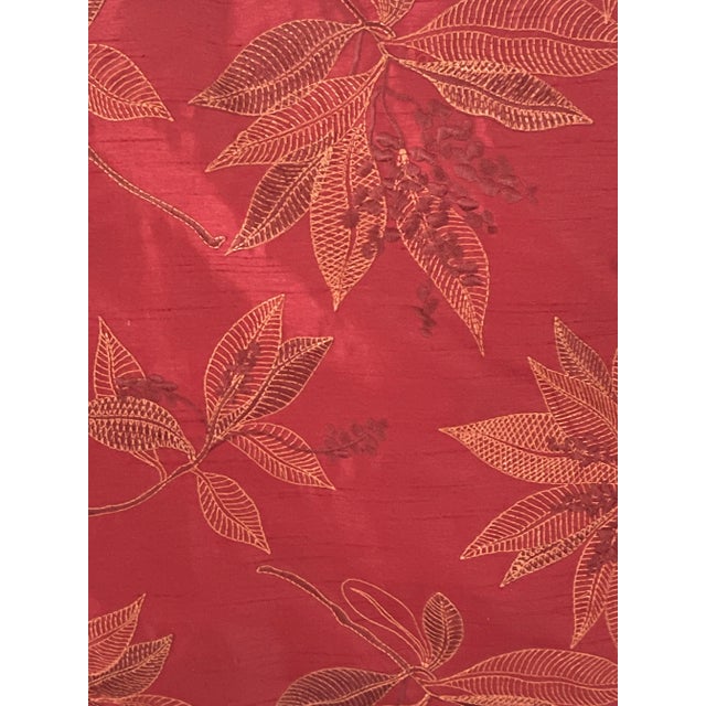 Vintage Vine Red Brocade Feather Down Pillow For Sale - Image 4 of 4
