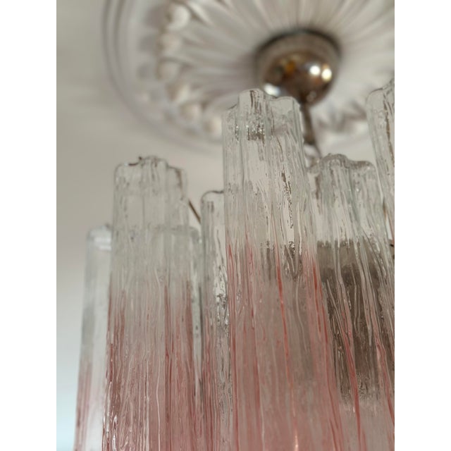 Glass Bold Eclectic Colorful Pink Murano Chandeliers, Set of 2 For Sale - Image 7 of 10