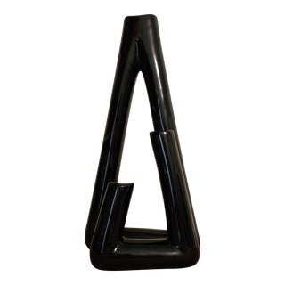 Mid 20th Century Postmodern Ikebana Ceramic Tubular Vase For Sale
