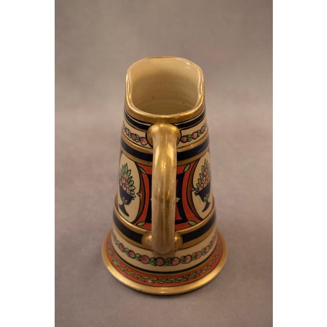 Polychrome and Gilt Glazed Earthenware Ewer, 1890s For Sale - Image 6 of 12