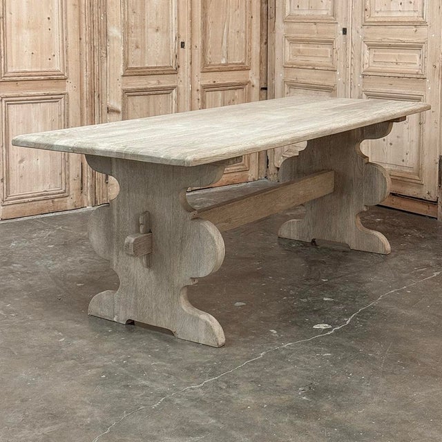 Rustic Country French Solid Stripped Oak Dining Table For Sale - Image 12 of 18
