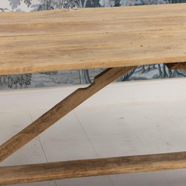 Early 19th C. Italian Pine Trestle Table in Original Patina For Sale - Image 13 of 17