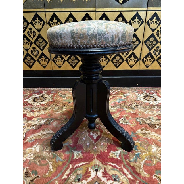 Wood Vintage Piano Stool For Sale - Image 7 of 7