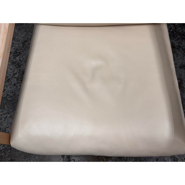 Cream Eq3 Chiara Lounge Leather Chair For Sale - Image 8 of 12