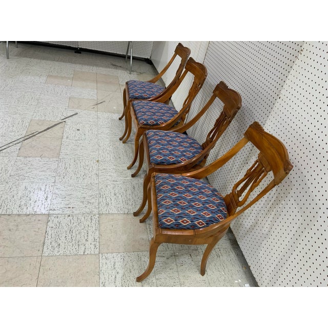 French 19th Century Napoleon LLL Walnut French Gondola Chais- Set of 4 For Sale - Image 3 of 11