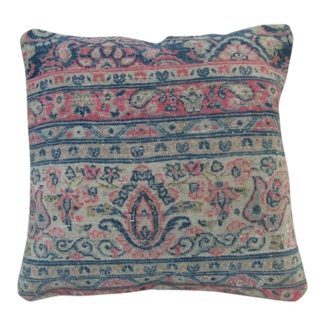 Pink and Blue Turkish Kilim Pillow Cover For Sale