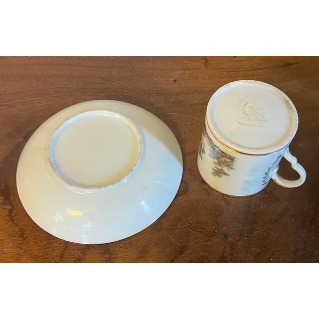 Antique 18th Century Italian Doccia Porcelain Coffee Can Cup and Saucer, Circa 1790 For Sale - Image 11 of 12