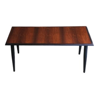 1960s Petite Scandinavian Rosewood Bench With Ebonized Legs For Sale