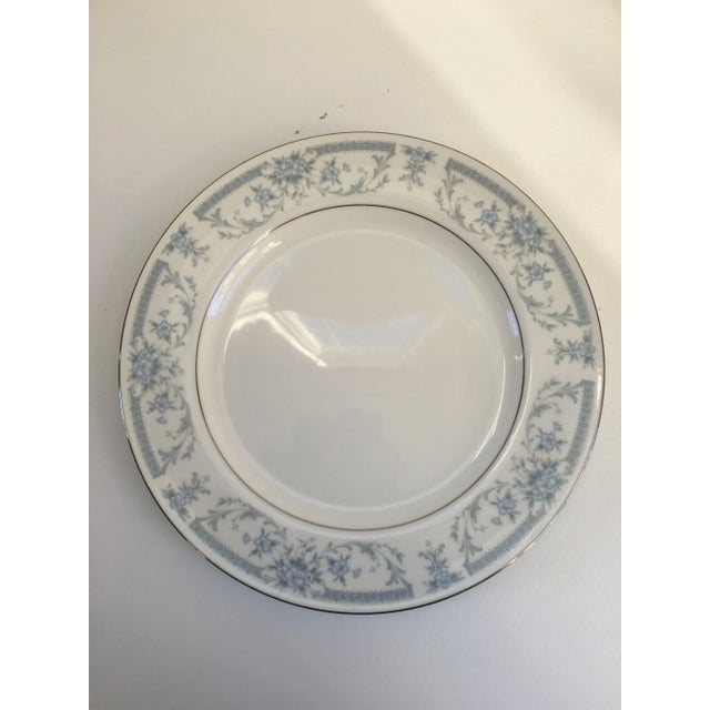 Mismatched Powder Blue Floral Place Setting - Set of 6 For Sale - Image 9 of 11