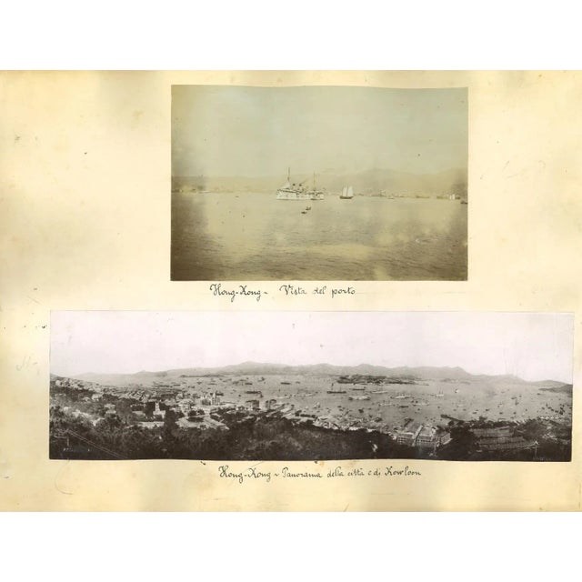 Ancient views of Hong-Kong is a set of six original vintage Albumen prints on single cardboard: 34 x 26 cm. Five images on...