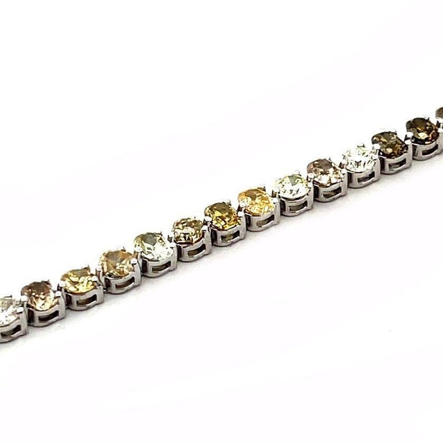 Contemporary Diamonds Tennis Bracelet Multicolor Natural Color Round Oval and Cushion 8ct For Sale - Image 3 of 8