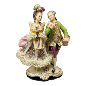 Volkstedt Porcelain, Courting Couple, Marked V20253, Post 1945