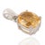 Yellow Prong Set Solitaire 6.4 Ct Citrine Silver Jewelry Set - Ring Pendant & Earrings, 4 Pieces For Sale - Image 8 of 14