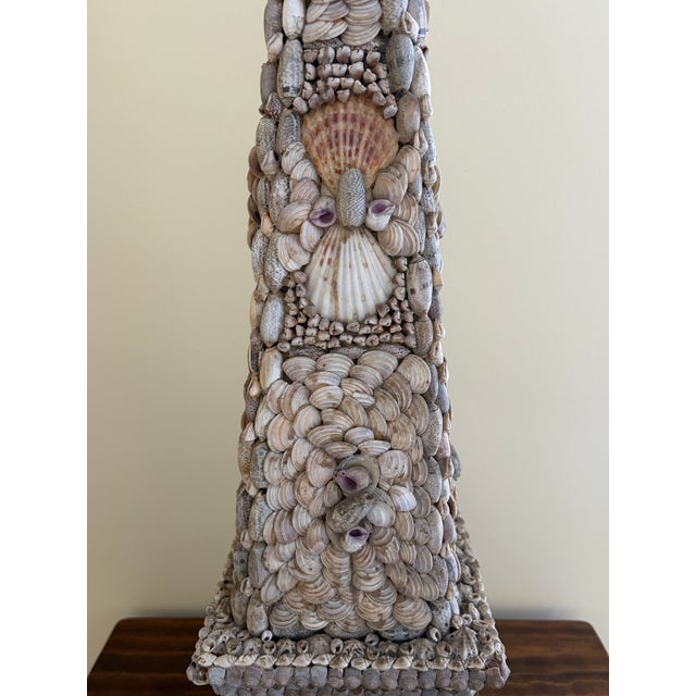 Grand Tour Late 20th Century Neoclassical Grand Tour Coquillage Shell Encrusted Obelisk For Sale - Image 3 of 13